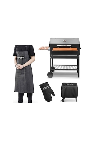 Luxchef LC80 Barbekü Mangal + Kılıf + Önlük + BBQ Eldiveni