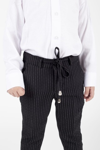 Erkek Çocuk Çizgili Spor Takım Elbise Siyah