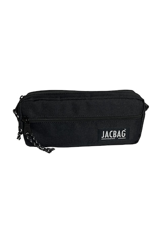 Jacbag Çift Fermuarlı Siyah Erkek Çocuk Kalem Kutusu Çok Renkli