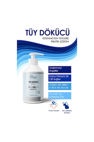 Blue Skin Care Tüy Dökücü Ve Tüy Azaltıcı Tüy Alma Krem Tüm Cilt Tipleri Için Lazer Epilasyon Etkili