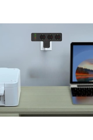 Yeni Nesil 3'lü Duvar Priz Termal Akım Korumalı Priz 3 X Usb, 1 X Type-c 20w Pd Giriş Ofis Ev Okul 0