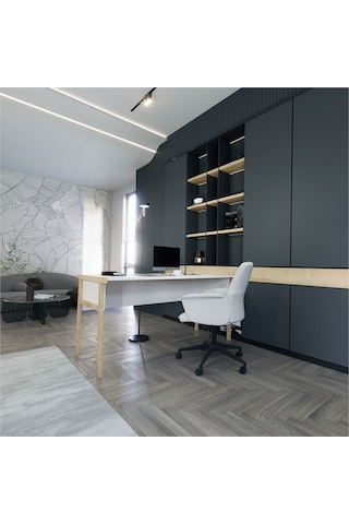 Zenith Ofis Masası Beyaz Meşe