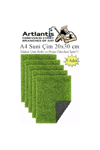 Yapay Çim A4 20x30 Cm 5 Adet A4 Boyutunda Maket Çim Dekorati Yapay Çim Halı Teraryum Suni Çim Diğer