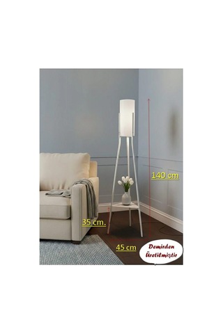 Luz Beyaz Raflı Lambader 4010 Metal