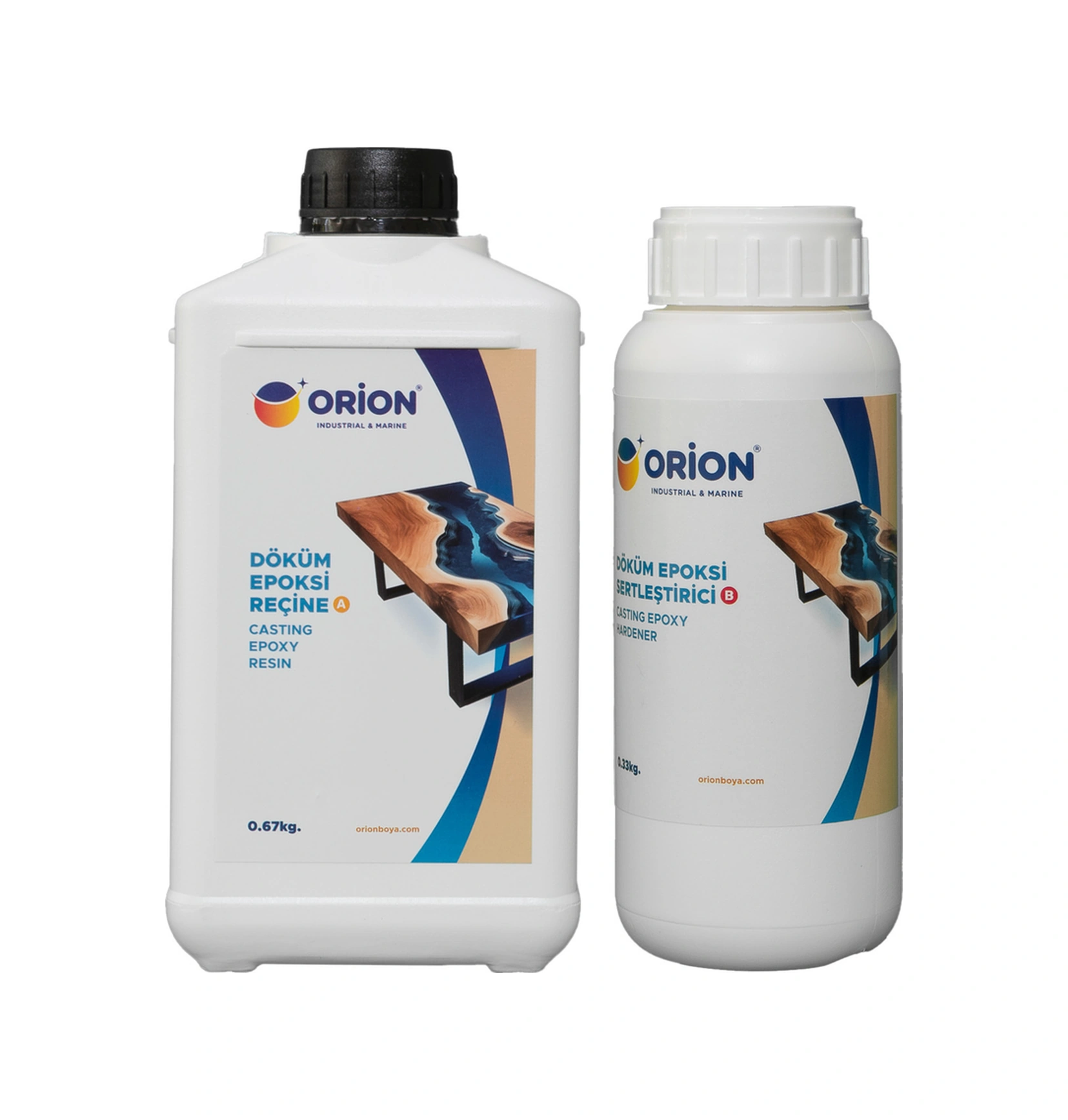 Orion Marine Ultra Şeffaf Epoksi Döküm Reçine 1 Kg A+b Set 2:1 Karışım