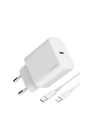 X-level 20w Hızlı Şarj Adaptör Seti - Type-c&apos Den Lightning Kablolu, Pd/qc/pps Destekli, Akım Korumalı, Kompakt, Akıllı Çip, 3a, Xc4045, Beyaz