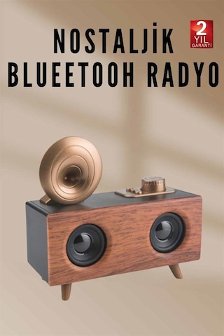Nostaljik Radyo Bluetooth Bağlantılı Şarjlı Yüksek Semeglbl - 93 Ses Kaliteli