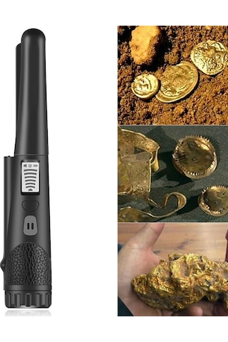 Metal Dedektörü, Taşınabilir Yüksek Hassasiyetli Metal Dedektörü Dokuma Kılıf Çanta İle Tek Tuşla Led Göstergesi Altın Dedektörü Siyah