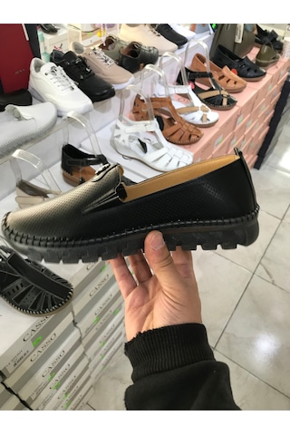 Ortopedik Yumuşak Jel Taban Ayakkabı Siyah
