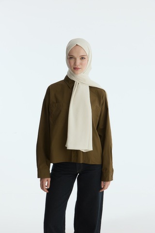 Mirsoy Scarf İpeksi Jakar Şal Sarmaşık Desen Taş