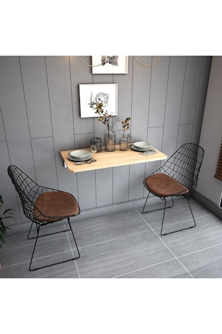 Asra Trend DMM-02 %100 MDF 90x50 cm Duvara Monte Katlanır Masa Safir Meşe Çalışma ve Yemek Masası