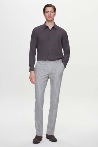 Twn Slim Fit Antrasit Düz Gömlek 5ef02ad10288m Antrasit
