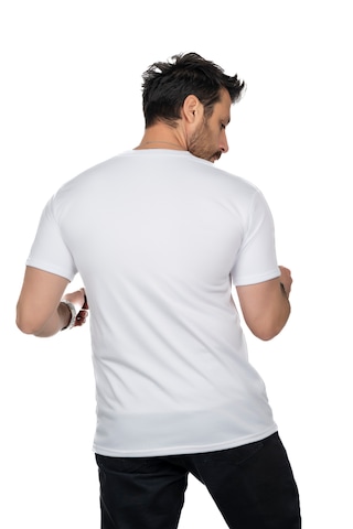 Maxi-dry Aşırı Terleme Önleyici Bisiklet Yaka Erkek Tişört, Çift Katmanlı, Islaklık Sızdırmaz, Nefes Alabilen Kumaş Beyaz