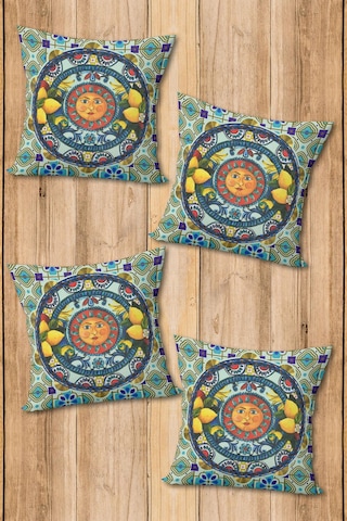 Dijital Baskılı Yumuşak Dokulu 4 Lü Kırlent Kılıfı Takımı 43x43 Cm Krl0069 Renkli