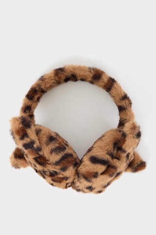 Defacto Kız Çocuk Leopar Desenli Pelüş Kulaklık F4355a825wnbn450 Kahve