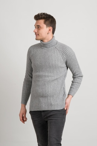 Slim Fit Çizgili Tam Balıkçı Pamuklu Kalın Triko Erkek Kazak 001