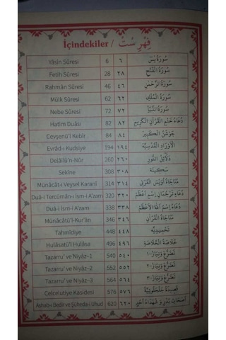 Fihristli Büyük Cevşen Ve Türkçe Açıklaması Ayfa-042 Çanta Boy