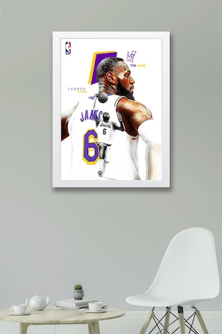 Lebron James Çerçeveli Tablo - The King Nba Posteri Tablo