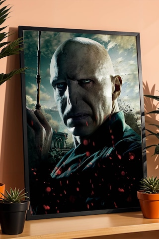 Lord Voldemort Mürver Asa Çerçeveli Tablo - Lüks Harry Potter Karanlık Lord Karakter Duvar Dekoru Siyah