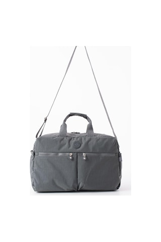 Seyehat Spor Çantası Kabin Boy Valiz 45 35 Cm Omuz Ve Çapraz Askılı Hafif Klinkır Çanta Su İtici Gri