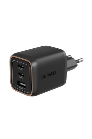 Duracell 65w Pd 2 Usb-c + 1 Usb-a I 3 Port Hızlı Şarj Adaptörü Siyah 65w Şarj Cihazı