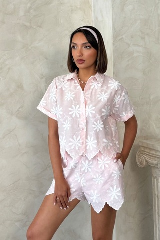 Verymoda Nakışlı Gömlek D2858 Pembe