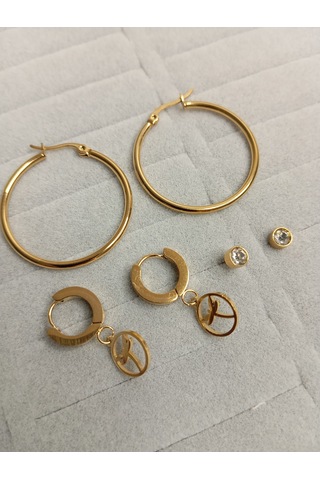 Gold Renk Küpe Seti Gold