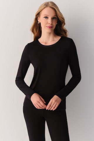 Suwen Modal Luxe Uzun Kollu T-shirt Sh27407607s012 Siyah