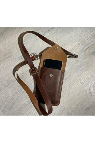 İnfinite Hide Leather Hakiki Deri Telefon Çantası Taba