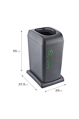 Smartware Soft Tekerlekli Cam Geri Dönüşüm Kutusu 40 Lt - Antrasit, Çok Amaçlı Geri Dönüşüm Kutusu Genel