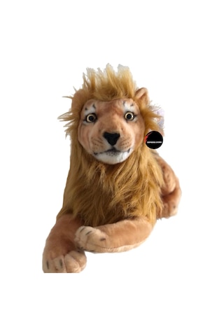 Peluş Aslan Oyuncak Gerçek Bakış Hediyelik Uyku Arkadaşı 55 Cm Kahverengi