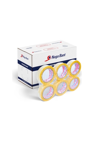 Nuga 45 MM x 100 M Şeffaf Koli Bandı Hotmelt Red 24 Adet