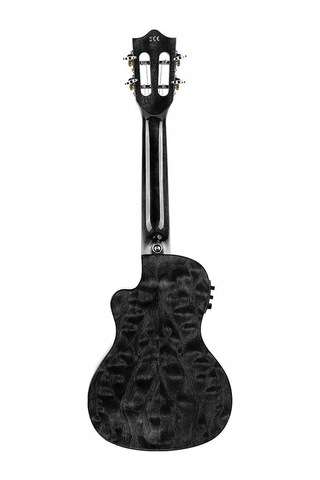 Lanikai Qm-bkcec Quilted Maple Concert Elektro Ukulele Siyah Şık Siyah Burst Sahne Işıltısı