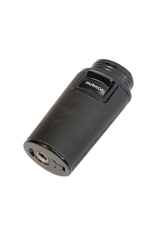 Parmida Çift Torch Pürmüz Delicili Gövdesi Deri Siyah Metal Puro Çakmağı - Tr9614