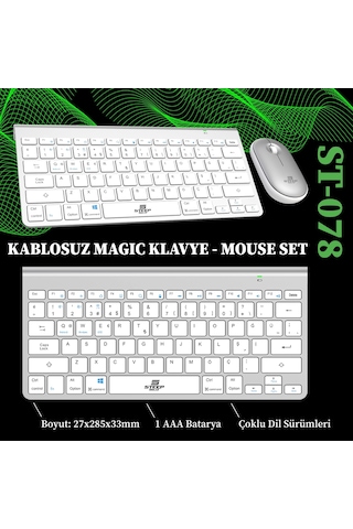 Steep Solid ST-078 2.4 Ghz Wi-fi Klavye - Optik Mouse Set