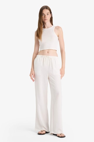 Defacto Wide Leg Cepli Yüksek Bel Standart Boy Keten Karışımlı Pantolon F5024ax25auwt32 Beyaz