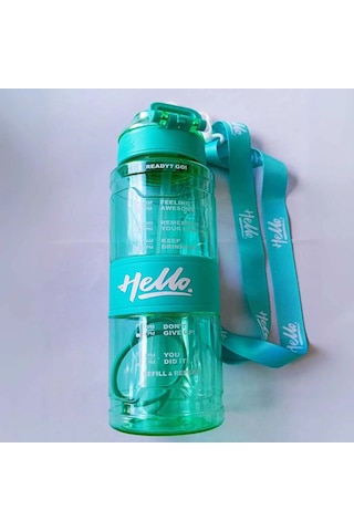 Hello Pipetli Suluk 800 Ml Renkli Askılı Su Şişesi Çocuk Ve Yetişkin Okul Seyahat İçin Gıda Sınıfı Plastik Sızdırmaz Matara Mor Yeşil