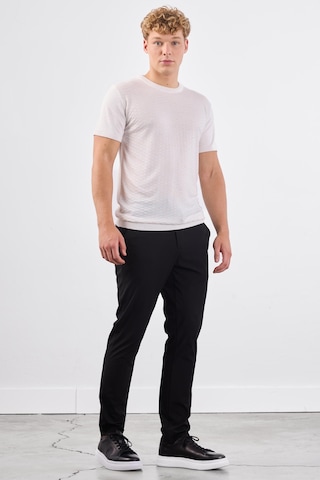 Dufy Ekru O Yaka Düz Renk Kısa Kollu Slim Fit Triko Tshirt Ekru