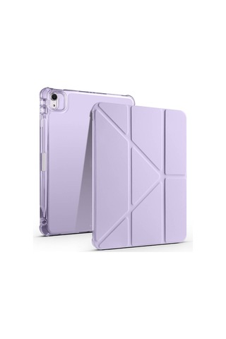 Apple Uyumlu iPad, Air 11 2024 Kılıf Tri Folding Kalem Bölmeli Standlı Kılıf Tablet Kılıfı