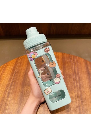 Öğrenciler Ve Çocuklar İçin Taşınabilir Ve Sızıntılı Pipetli Su Şişesi White, 700ml