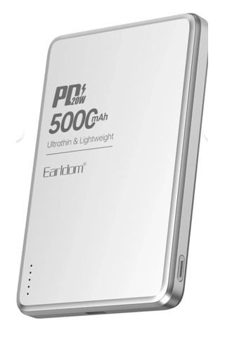 Earldom Pd53 5.000 Mah 15w Kablosuz Şarj Ve 20w Type-c Çıkışlı Pd Hızlı Şarj Powerbank - Gümüş 1