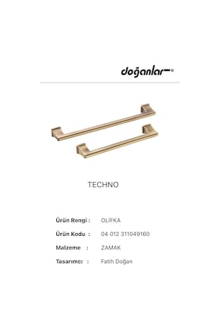 Doğanlar Techno 160 mm Mobilya Kulp Olifka Antik Sarı