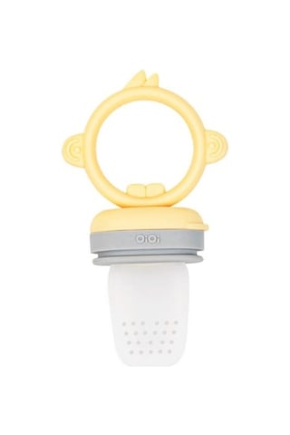 Oioi Meyve ve Sebze Alıştırıcı Püre Emziği - Mellow Yellow / Powder Grey Sarı