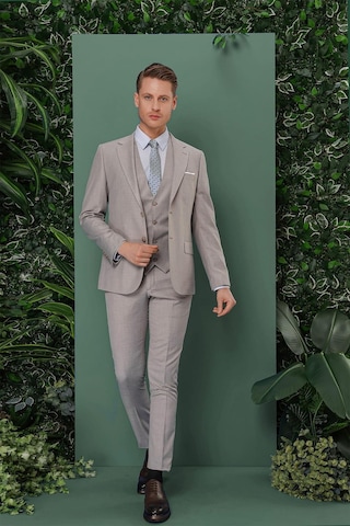 Efor Tk 871 Slim Fit Gri Klasik Takım Elbise Gri