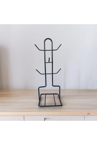 Fincan Askısı, Antrasit Tabaklı Askılık, Masa Üstü, Tezgah Üstü