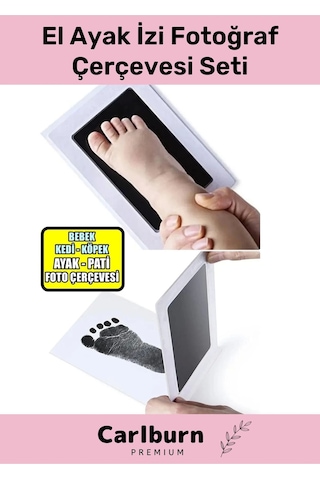 Carlburn Anılarınızı Ölümsezleştirin Kimyasal İçermeyen 2 Kez Kullanımlık El Ayak İzi Fotoğraf Çerçevesi Çok Renkli