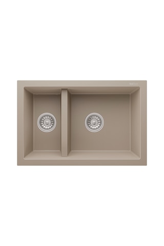 P018 Bergama 1.5 Göz Granit Evye 700 460 Mm Cappuccino İsimdebelirtilmiş