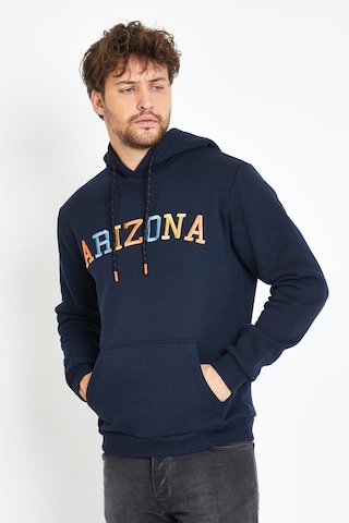 Polostate Erkek Arizona Nakışlı Kapüşonlu 3 İplik Sweatshirt Lacivert
