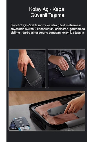 Nintendo Switch 2 Şok Emici Sert Koruma Kabuğu 360 Derece Tam Koruma