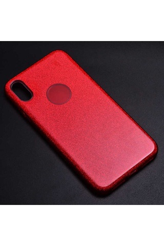 Apple Uyumlu iPhone Xs Max 6.5 Kılıf Zore Shining Silikon Kırmızı